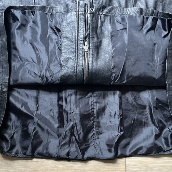 Jessica London Women's Plus Size A-Line Zip Front Leather Jacket - Size 20 - Picture 4 of 16